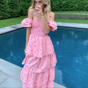 LoveShack Fancy for Target pink ruffle dress